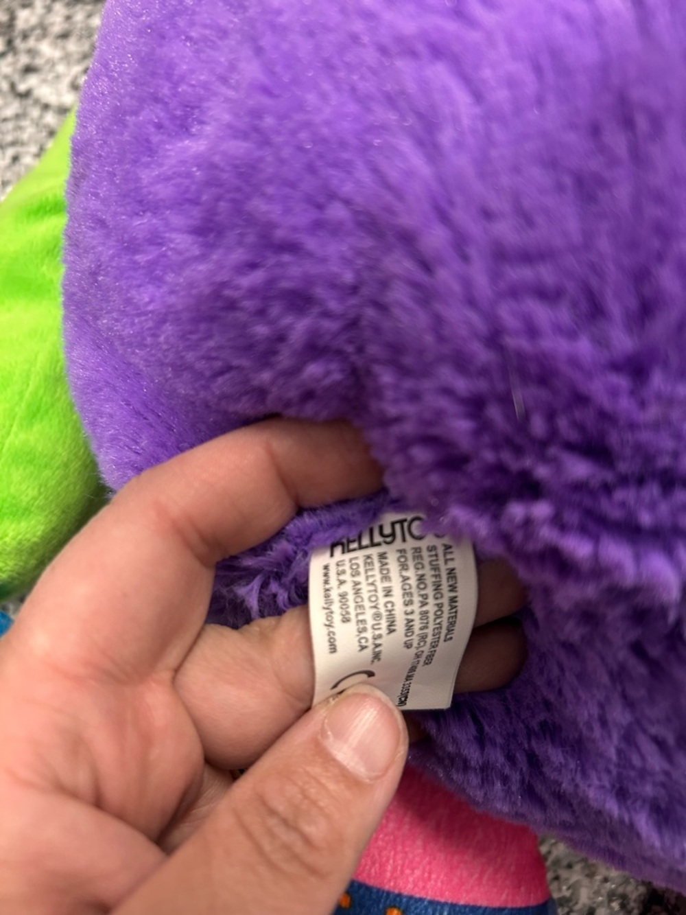 Kellytoy Purple Plush Monster with Orange & Neon Accents - Picture 3 of 3